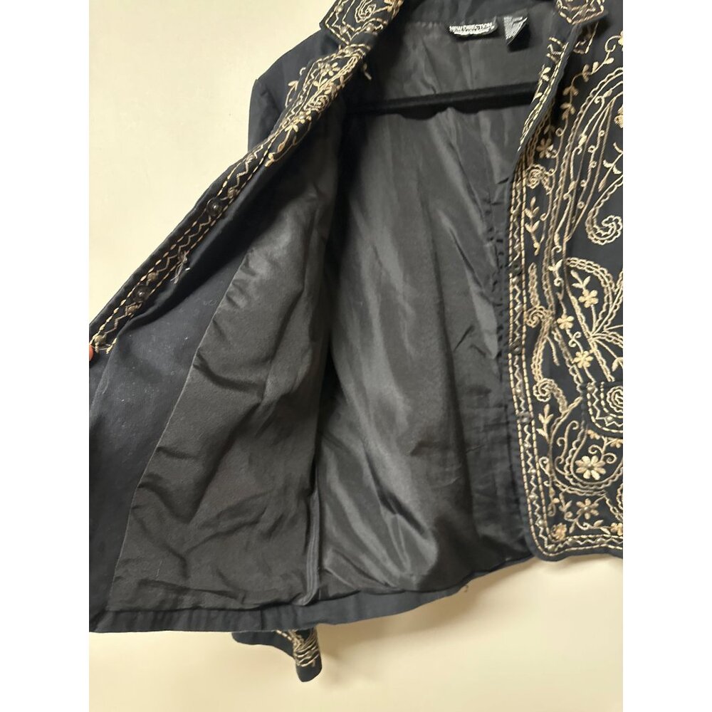 New Direction Large Black Jacket Embroidered - image 7
